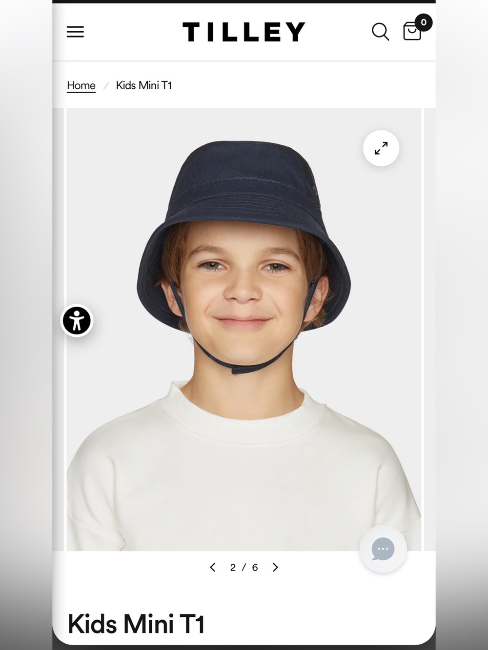 Tilley Kids Mini T1 Bucket Hat — Navy